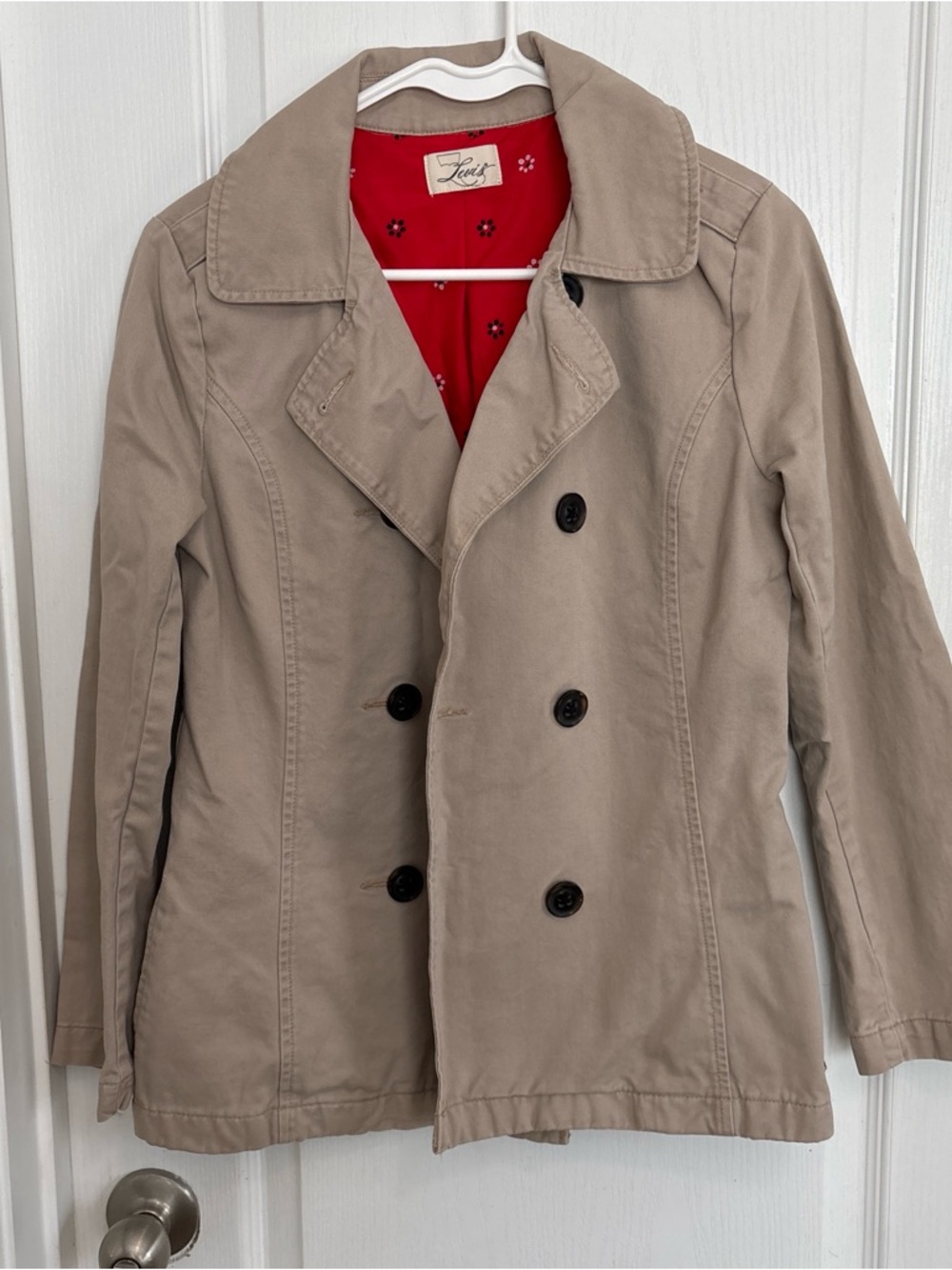Levi's Beige  Coat with Red Lining